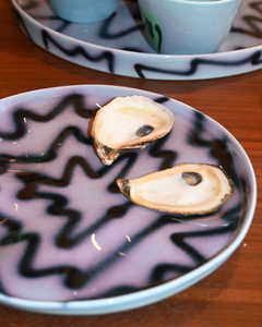 Frizbee Ceramics Blue Ice Oyster Plate